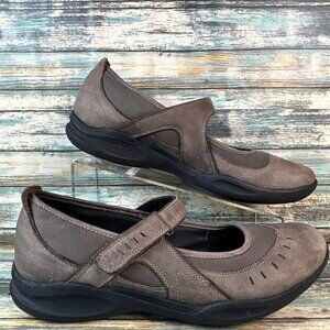 Clarks Wave Walk Mary Jane Shoes Gray Leather Walking Casual Comfort Flats 11M